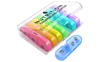 Clear/Rainbow Travel Pill Container