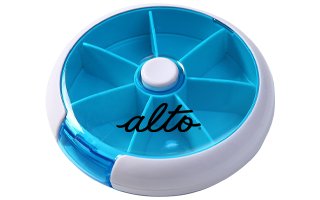 Round Push Button Pill Box